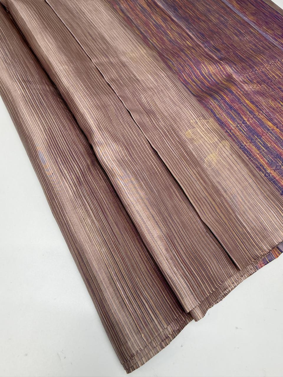 VSBL433 - light onion color body , multi color pallu , blouse - Pure silk saree