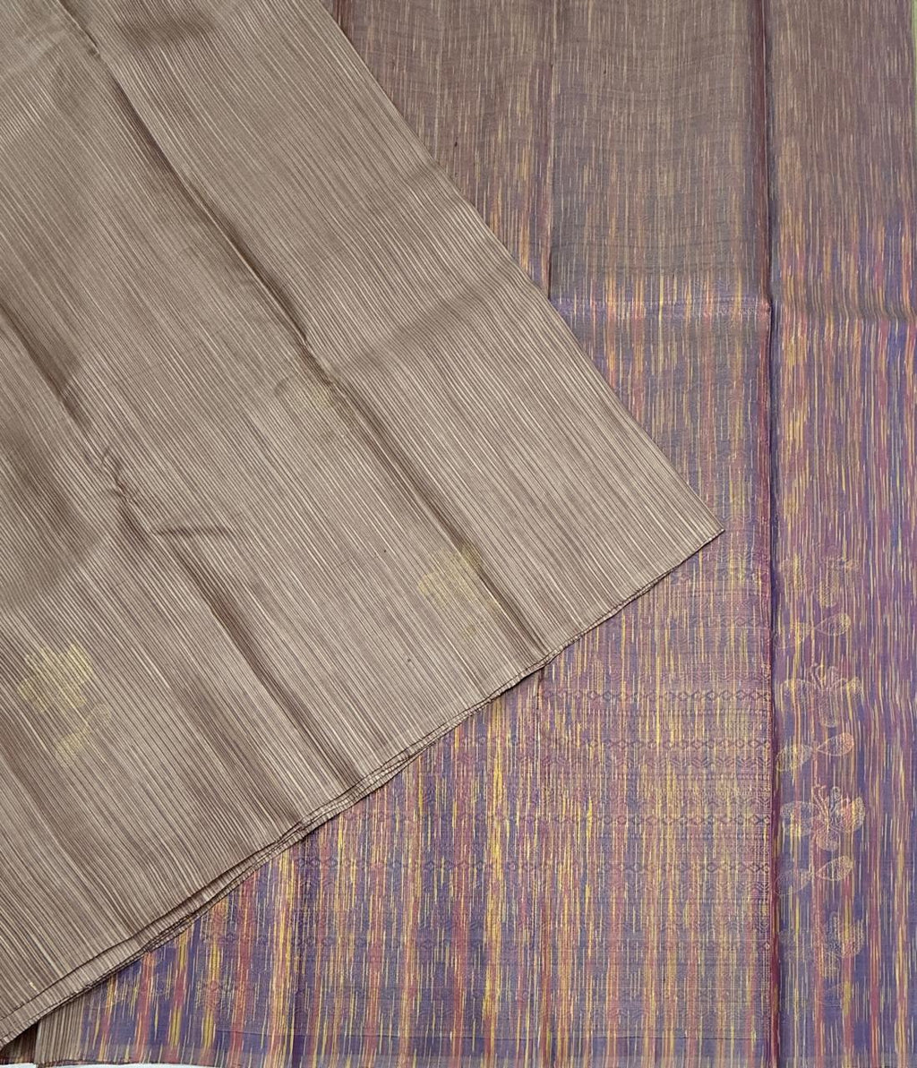 VSBL433 - light onion color body , multi color pallu , blouse - Pure silk saree