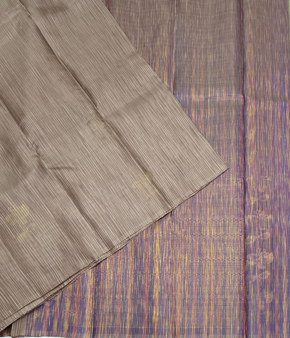 VSBL433 - light onion color body , multi color pallu , blouse - Pure silk saree