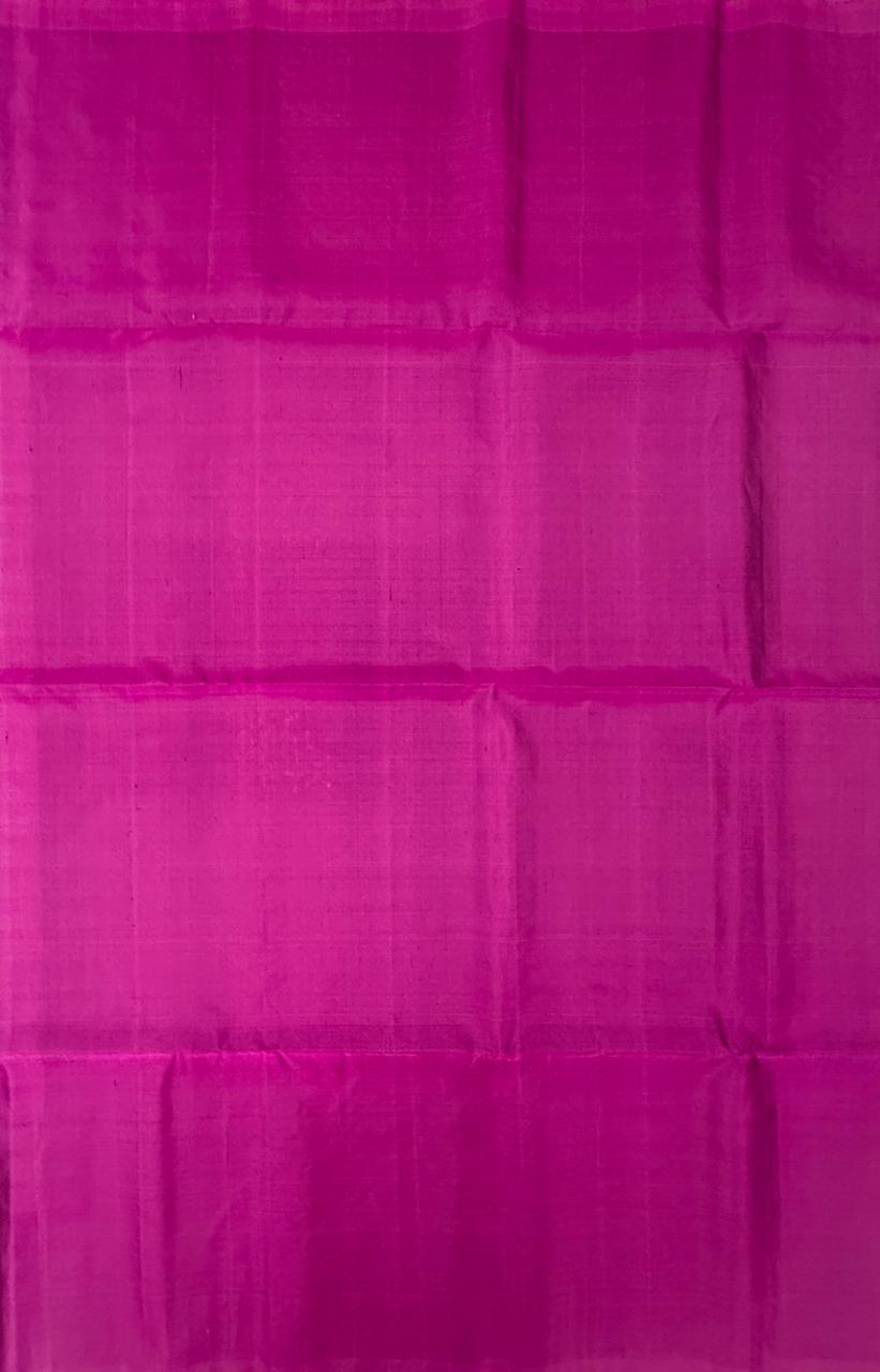 VSBL424 - dark green color body , rani pink color pallu , blouse - Pure silk saree