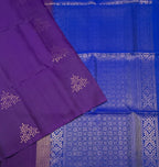 VSBL425 - violet color body , blue color pallu , blouse - Pure silk saree