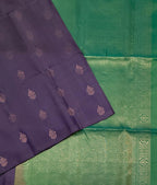 VSBL427 - lavender color body , pastel blue color pallu , blouse - Pure silk saree