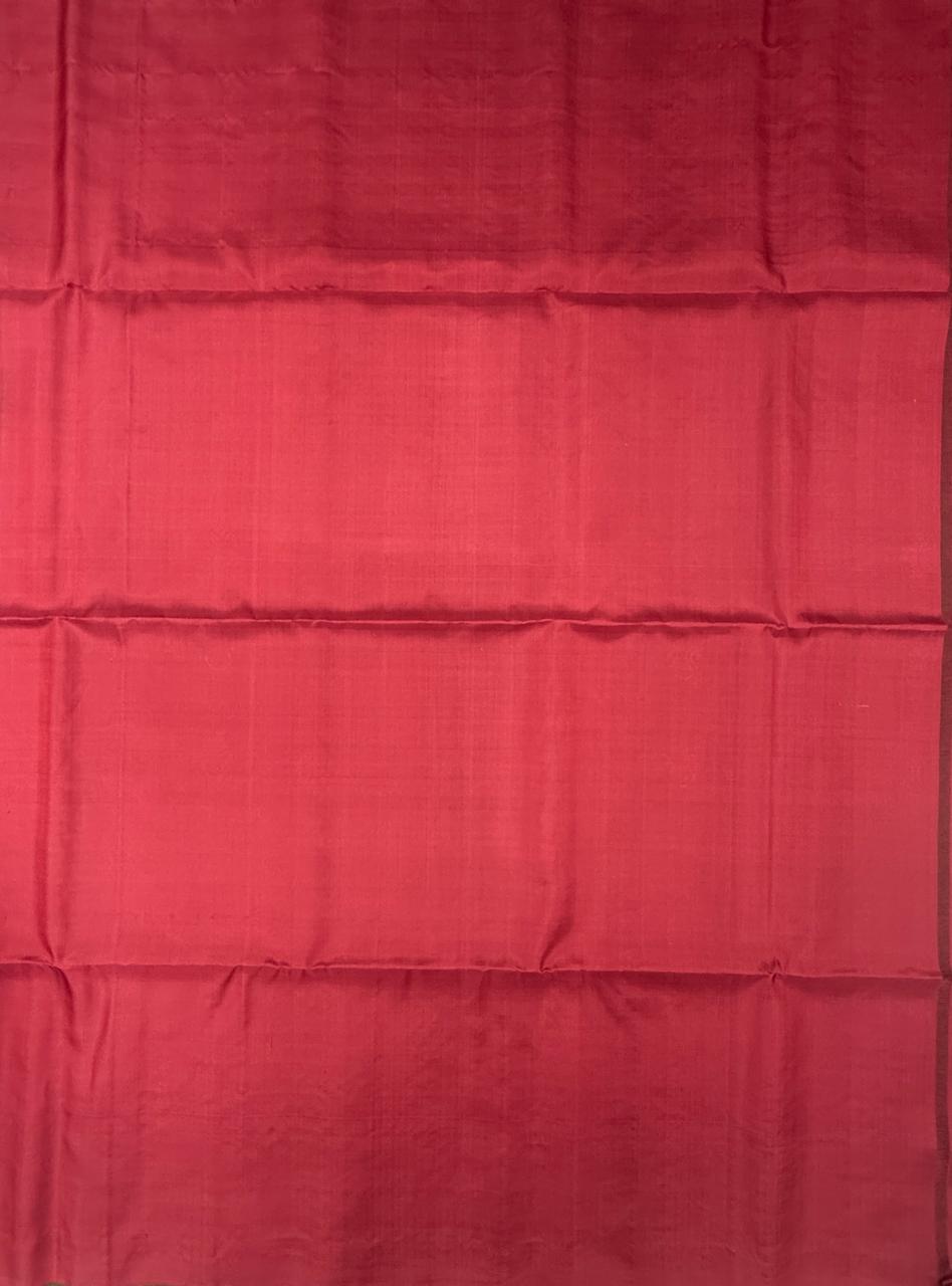 VSBL428 - cowdung green color body , dusky pink color pallu , blouse - Pure silk saree