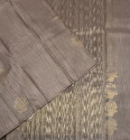 VSBL436 - grey color body , multi color pallu , blouse - Pure silk saree