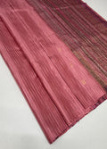 VSBL437 - pink color body , multi color pallu , blouse - Pure silk saree