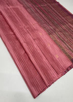VSBL437 - pink color body , multi color pallu , blouse - Pure silk saree