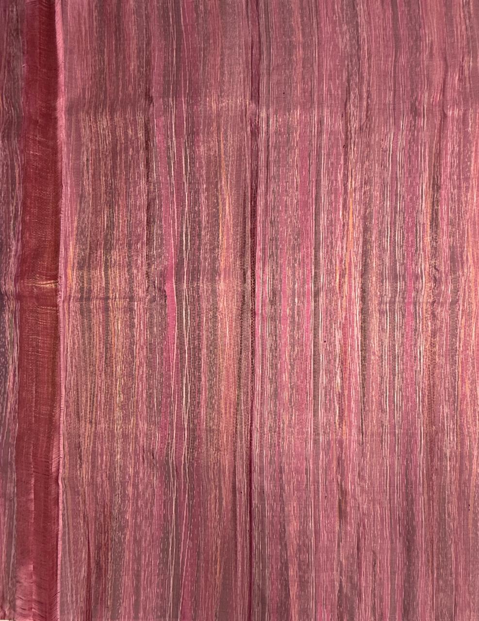 VSBL437 - pink color body , multi color pallu , blouse - Pure silk saree