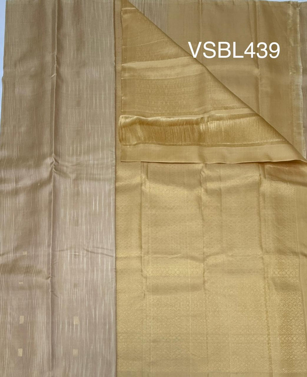 VSBL439 - sandal color body , pallu , blouse - Pure silk saree