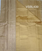 VSBL439 - sandal color body , pallu , blouse - Pure silk saree
