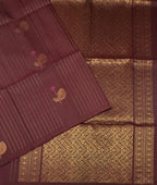 VSF1244 - brown color body , pallu,blouse - Pure silk saree