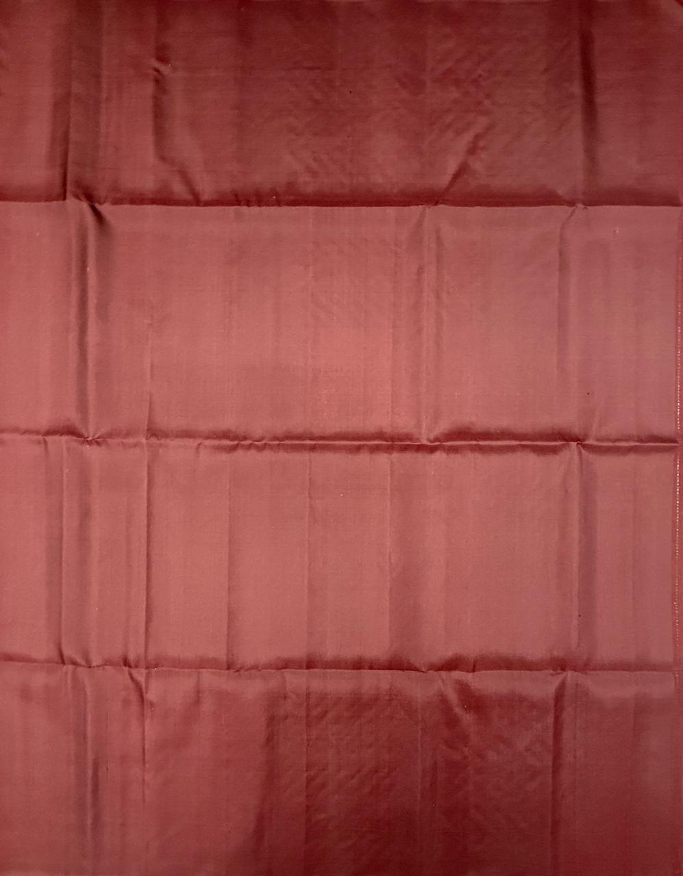 VSF1244 - brown color body , pallu,blouse - Pure silk saree