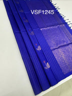 VSF1245 - blue color body , pallu,blouse - Pure silk saree
