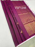 VSF1246 - purple color body , pallu,blouse - Pure silk saree