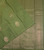 VSS498 - green color body, pallu , blouse pure silk saree