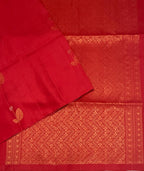 VSS499 - red color body, pallu , blouse pure silk saree