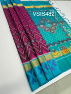 VSIS482 - light purple color body , sky blue color pallu , blouse - Pure silk saree
