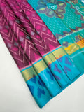 VSIS482 - light purple color body , sky blue color pallu , blouse - Pure silk saree
