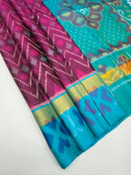 VSIS482 - light purple color body , sky blue color pallu , blouse - Pure silk saree