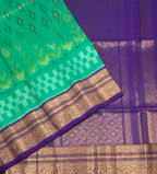 VSIS487 - teal green color body , violet color pallu , blouse - Pure silk saree