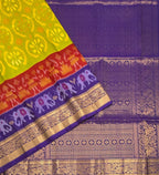 VSIS489 - dual green color body , violet color pallu , blouse - Pure silk saree