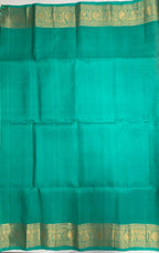 VSIS490 - pinkish orange color body , teal green color pallu , blouse - Pure silk saree