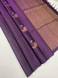 VSF1248 - violet color body , pallu,blouse - Pure silk saree