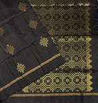 VSS503 - black color body, pallu , blouse pure silk saree