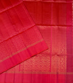 VSA683 - pinish orange color body , pallu , blouse - Pure silk saree