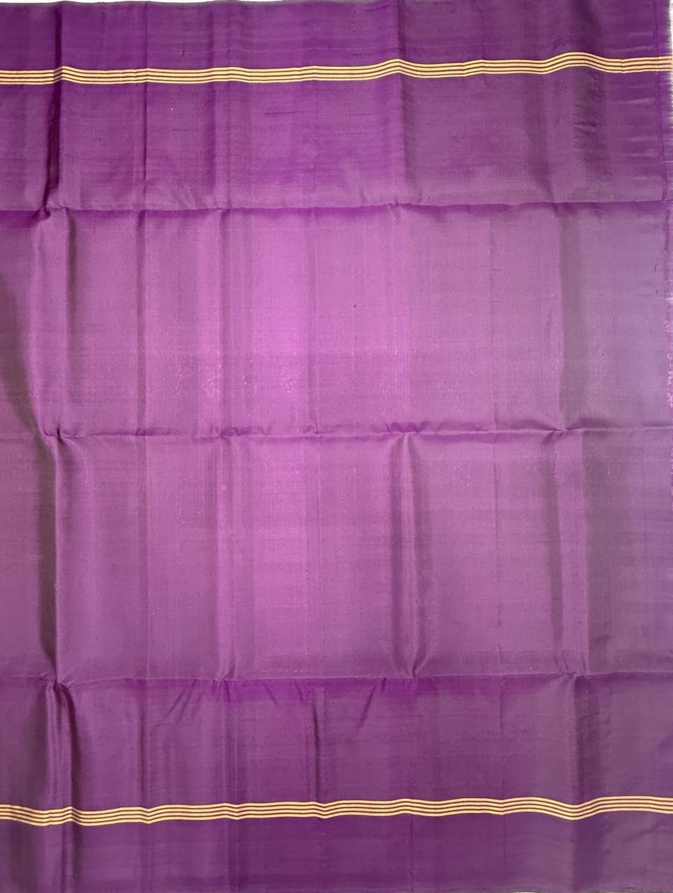 VSA685 - violet color body , pallu , blouse pure silk saree