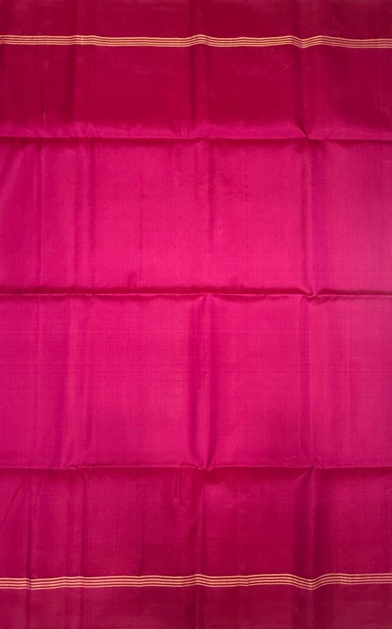 VSA686 - milk rose color body , dark pink color pallu , blouse pure silk saree