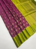 VSM504 - purple color body , green color pallu , blouse&nbsp;