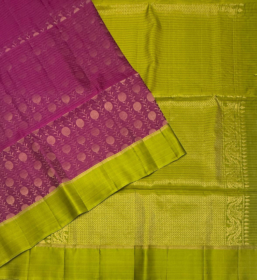 VSM504 - purple color body , green color pallu , blouse&nbsp;