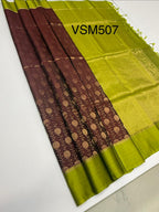 VSM507 - maroon color body , green color pallu , blouse&nbsp;