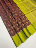 VSM507 - maroon color body , green color pallu , blouse&nbsp;