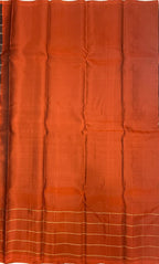 VSM509 - dark brown color body , rust orange color pallu , blouse&nbsp;