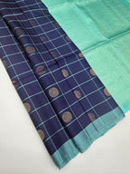 VSM501 - navy blue color body , sea blue color pallu , blouse&nbsp;