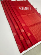 VSM511 - red color body , pallu , blouse&nbsp;