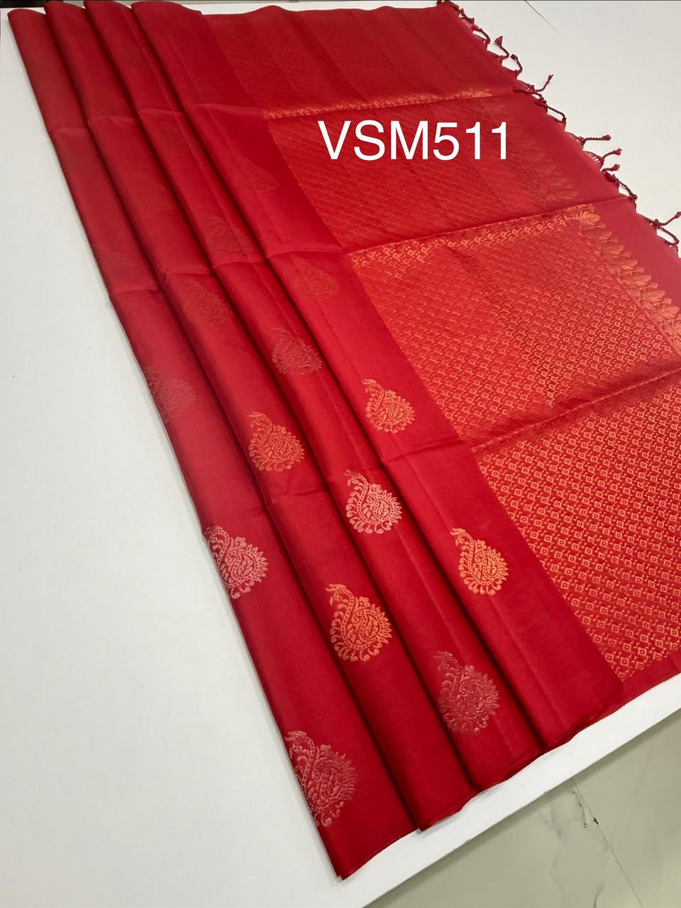 VSM511 - red color body , pallu , blouse&nbsp;