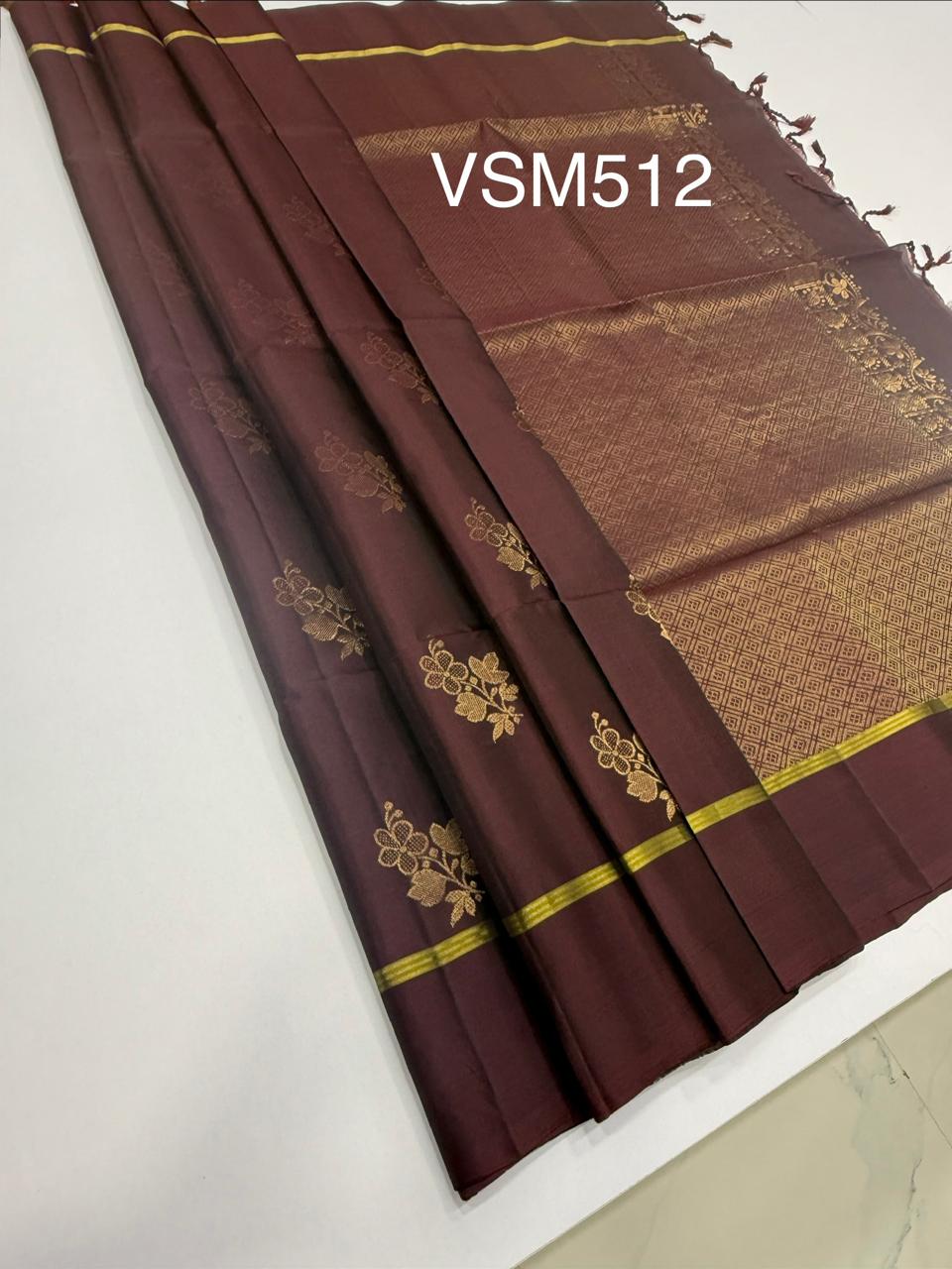 VSM512 - maroon color body , pallu , blouse&nbsp;