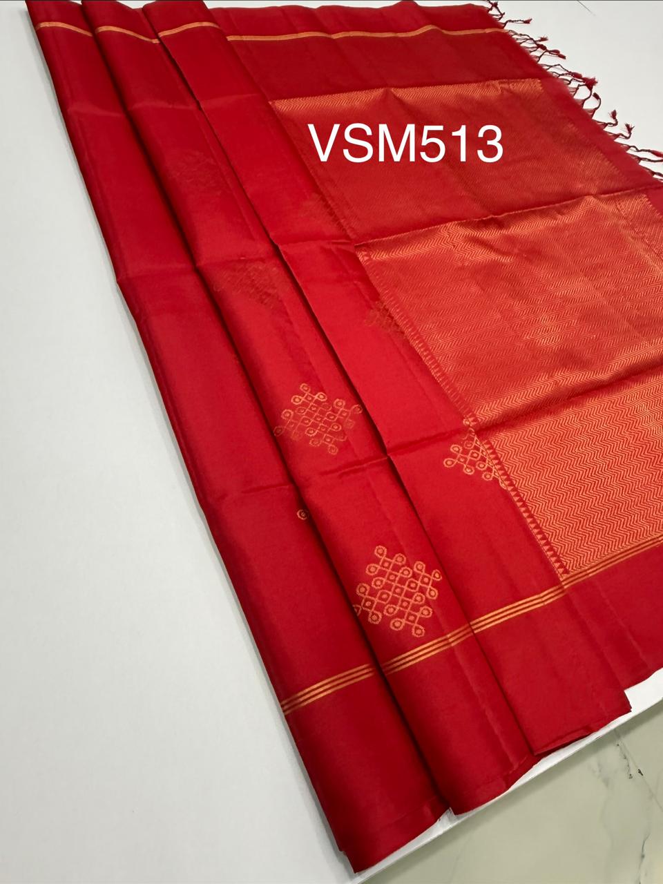 VSM513 - red color body , pallu , blouse&nbsp;