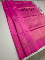 VSM516 - candy pink color body , pallu , blouse.