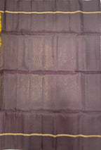 VSM519 - cowdung green color body , dark purple color pallu , blouse.