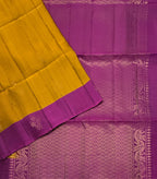 VSM521 - honey brown color body , purple color pallu , blouse.
