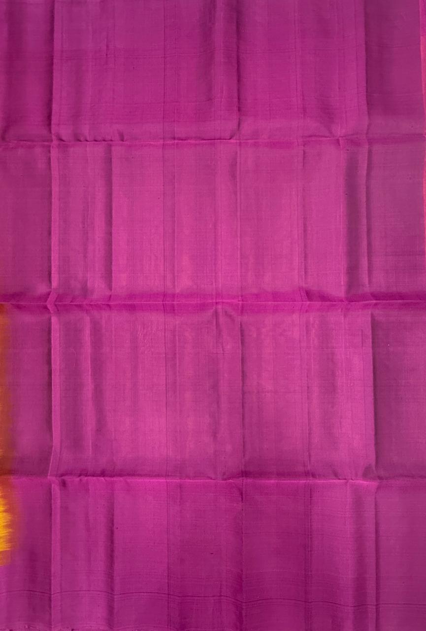 VSM521 - honey brown color body , purple color pallu , blouse.