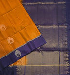 VSM522 - rust orange color body , violet color pallu , blouse.