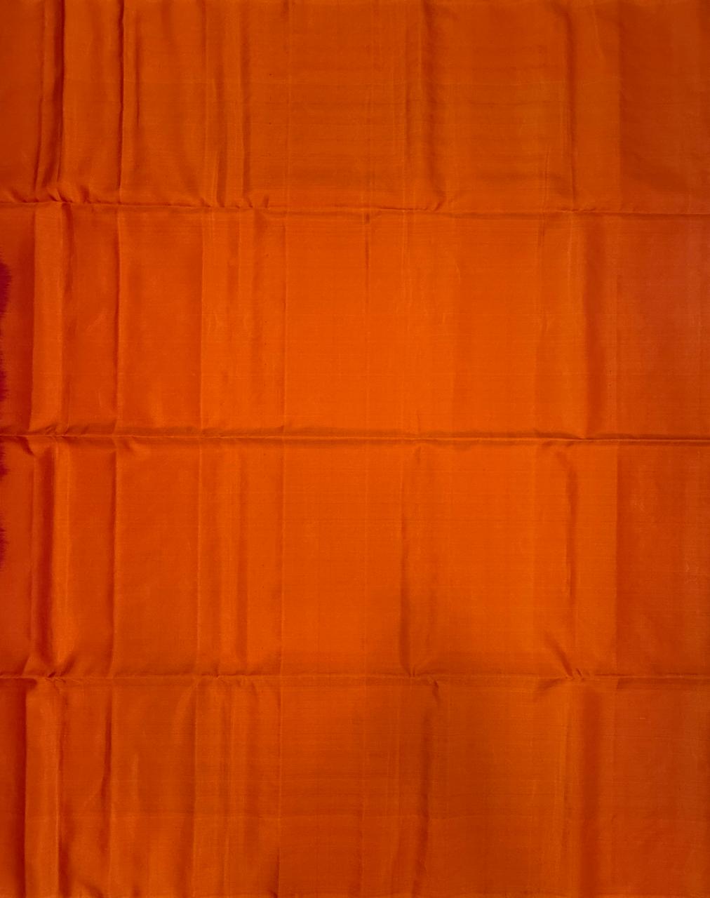 VSM523 - dark pink color body , orange color pallu , blouse.