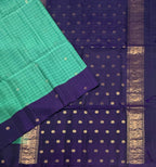 VSM529 - turquoise blue color body , violet color pallu , blouse.