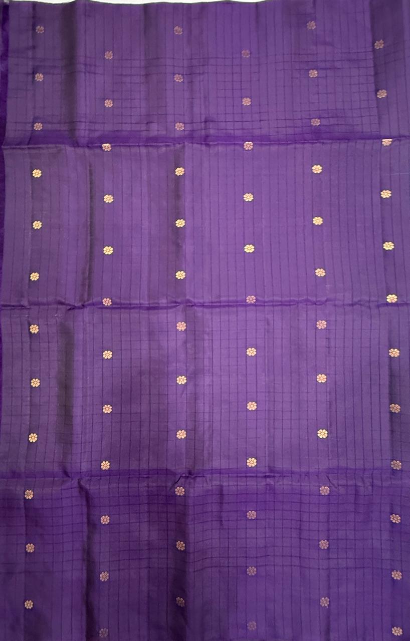 VSM529 - turquoise blue color body , violet color pallu , blouse.