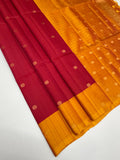 VSM530 - red color body , yellow color pallu , blouse.