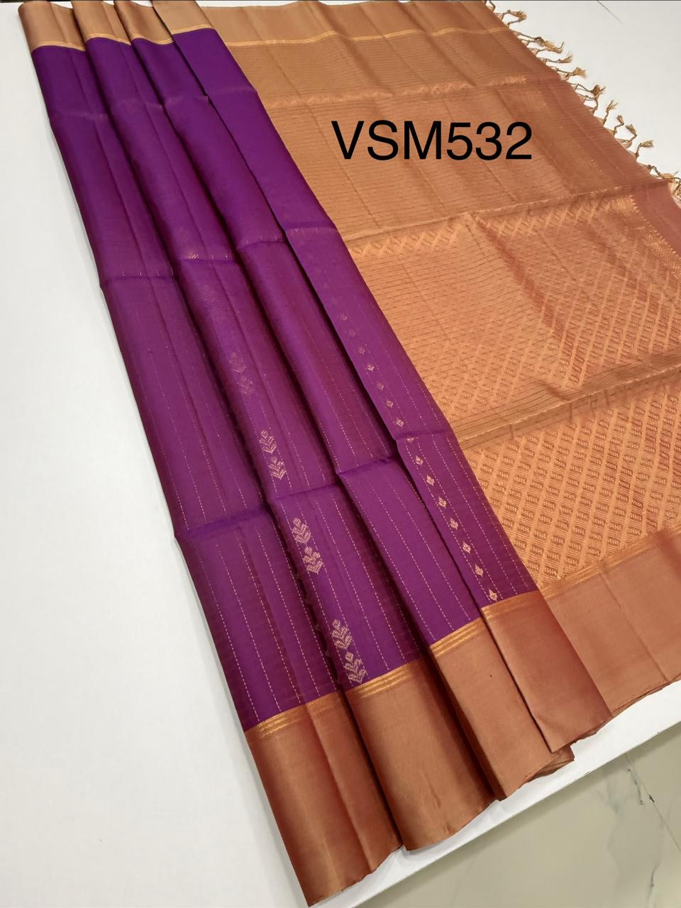 VSM532 - purple color body , onion pink color pallu , blouse.